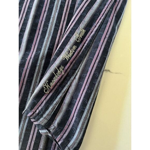 Robert Graham Men’s Classic Button Down Striped Shirt  Sz XL Flip Cuff Purple - Picture 5 of 12